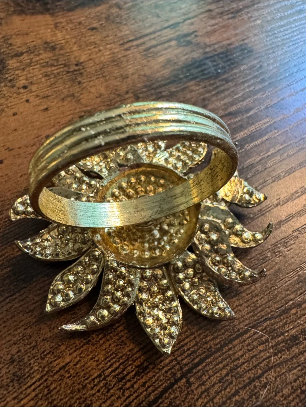 Tahari Home Sunflower Rhinestone Napkin Rings, Unboxed, Fall Thanksgiving